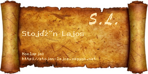 Stoján Lajos névjegykártya